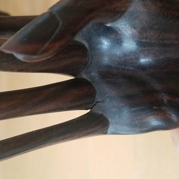 Bali Indonesia Buddha Mudra Hand Carved Coromandel Wood Hands - Picture 7 of 15